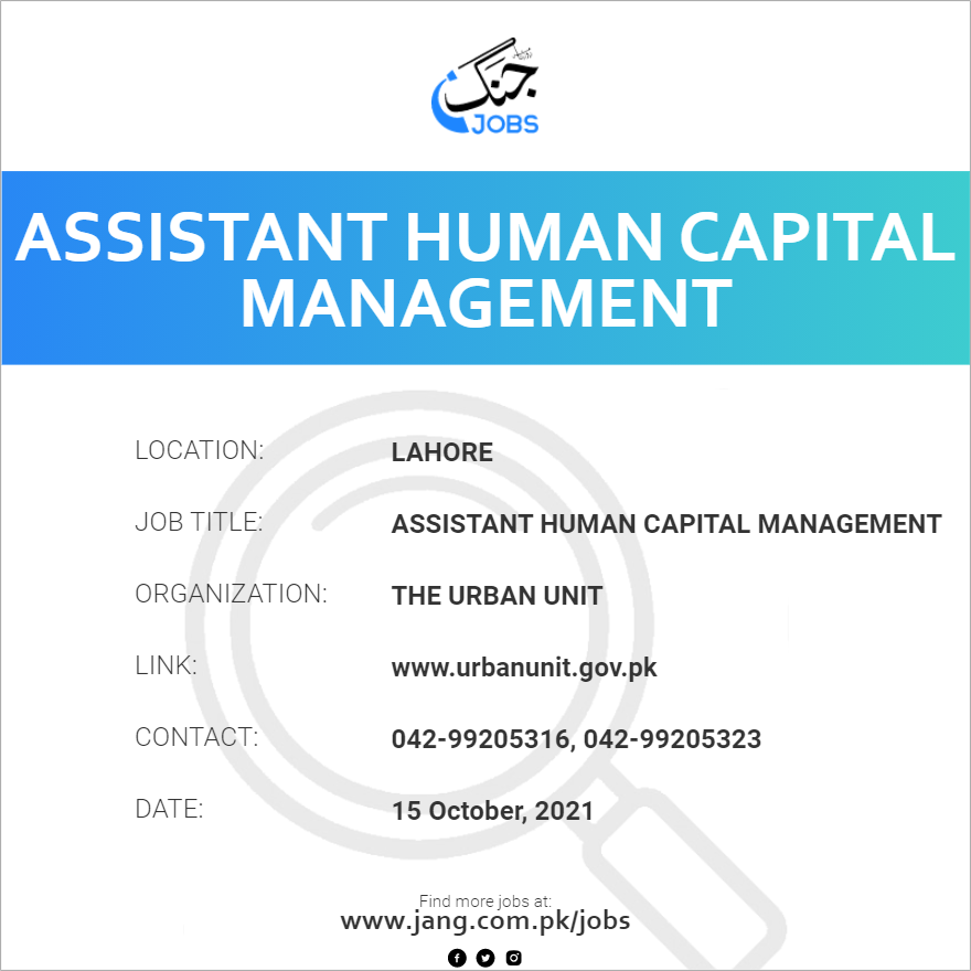 Assistant Human Capital Management