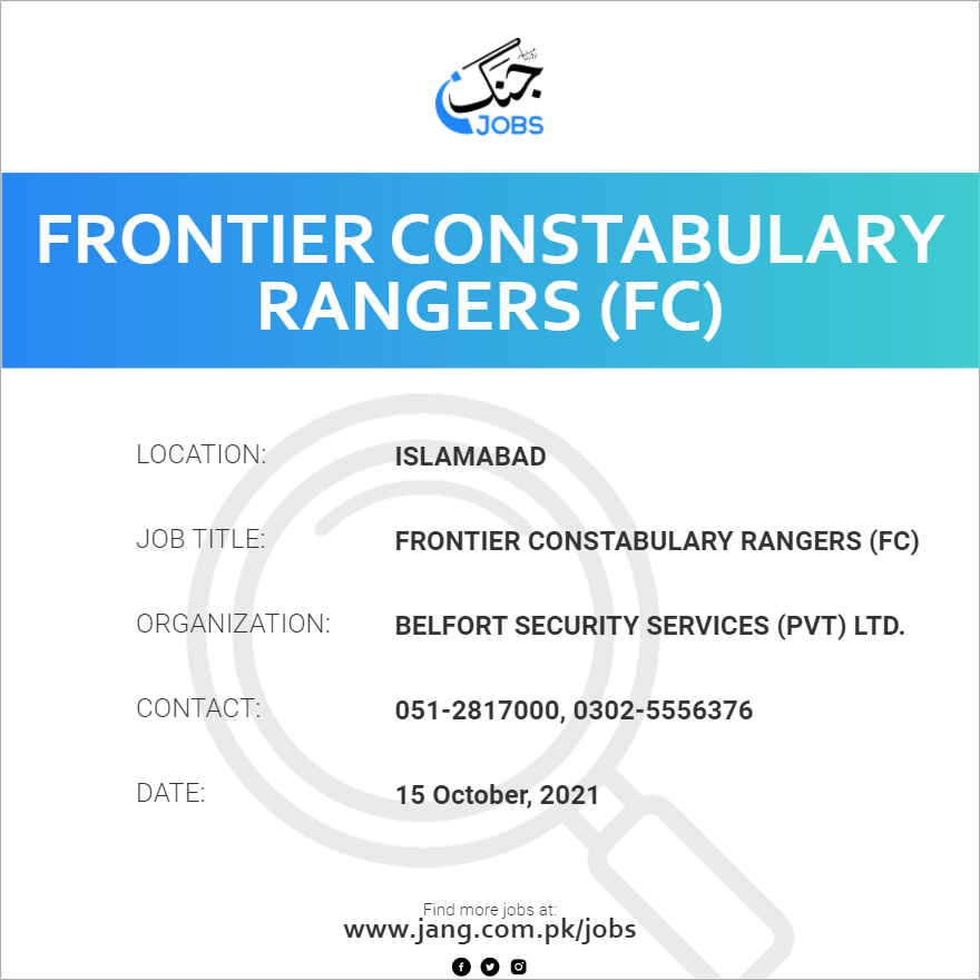 Frontier Constabulary Rangers (FC) 