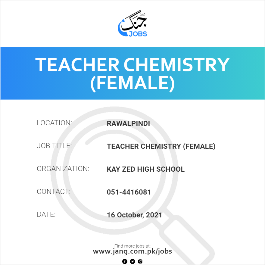 Teacher Chemistry (Female)