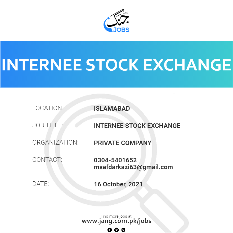 Internee Stock Exchange