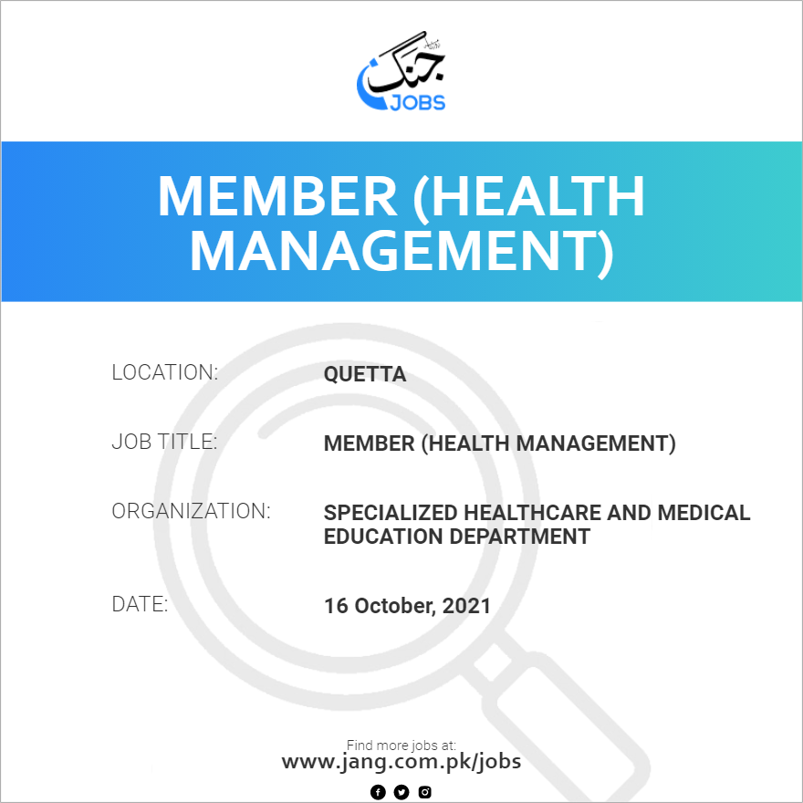 Member (Health Management)