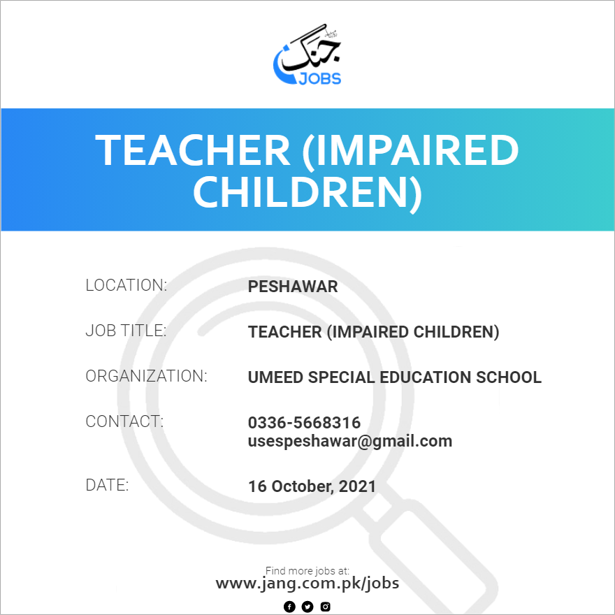 Teacher (Impaired Children)