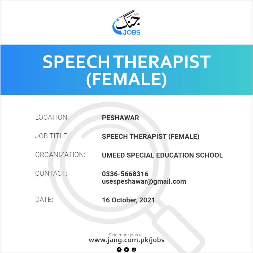 Speech Therapist (Female)