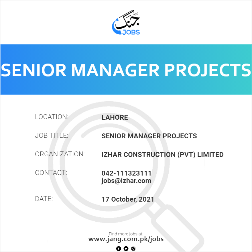 Senior Manager Projects
