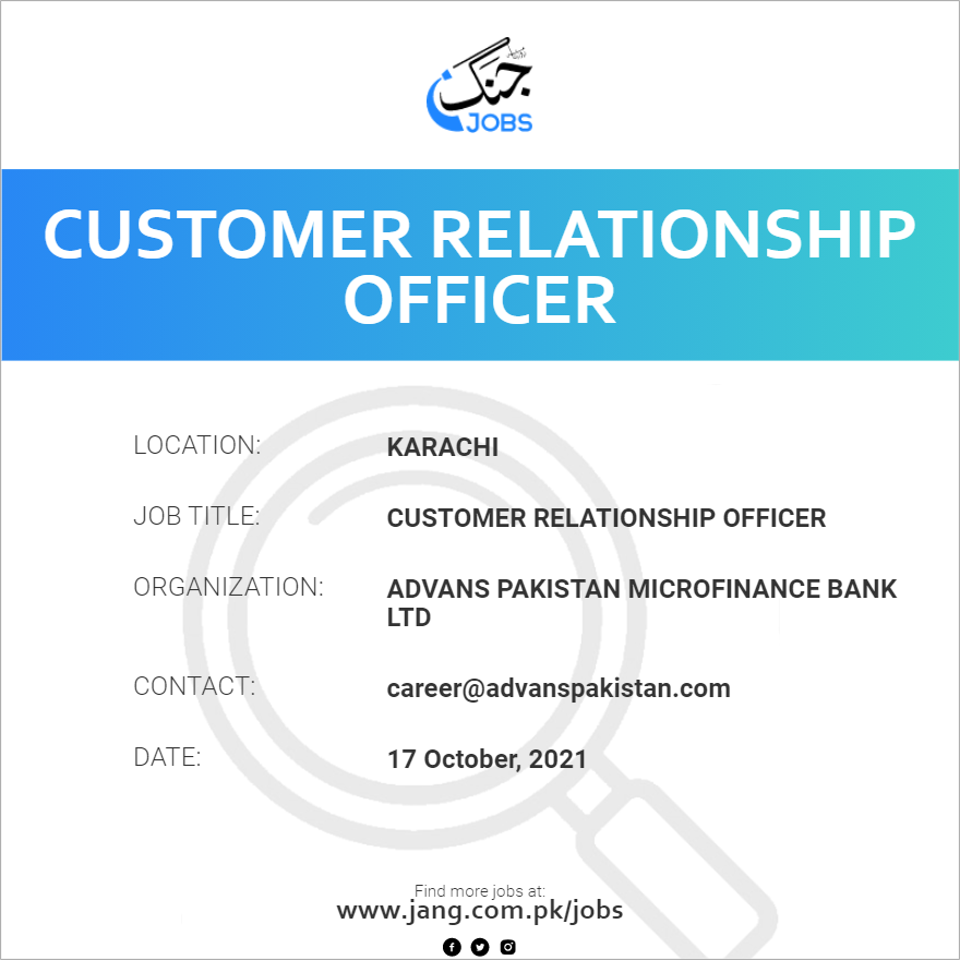 Customer Relationship Officer