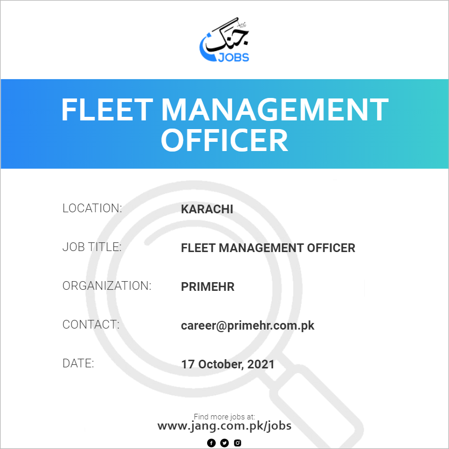 Fleet Management Officer