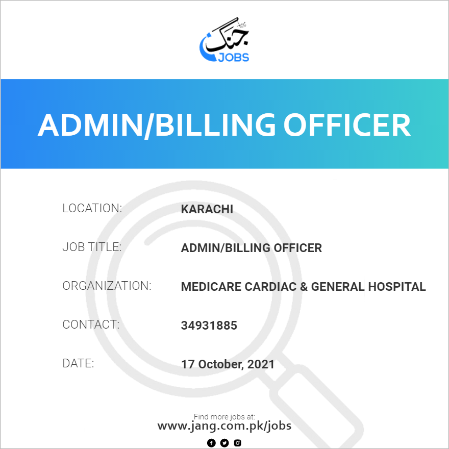 admin-billing-officer-job-medicare-cardiac-general-hospital-jobs