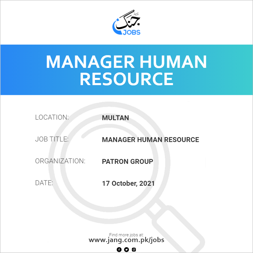 Manager Human Resource