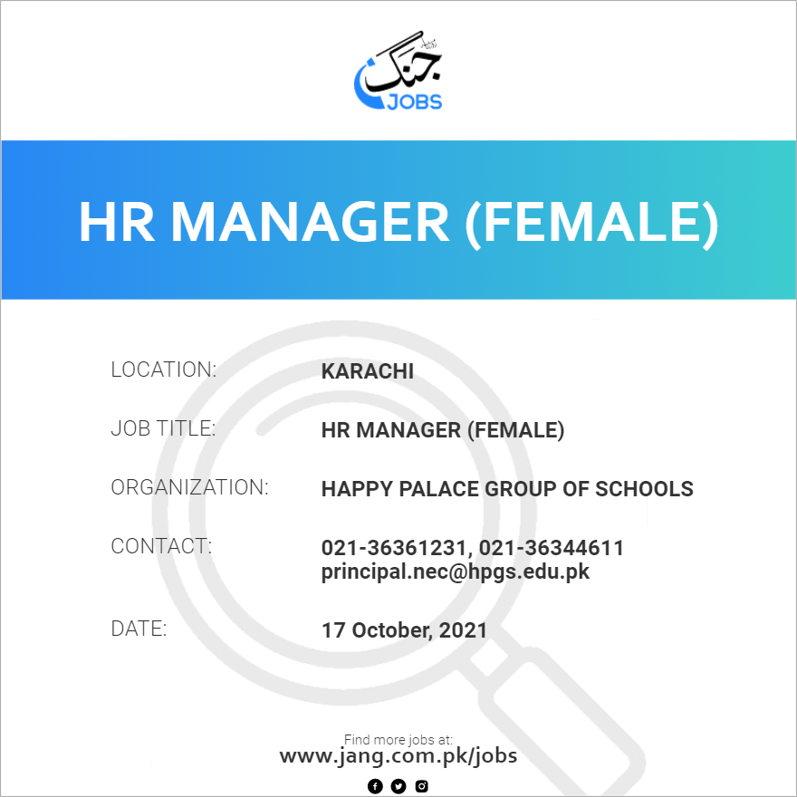 HR Manager (Female)