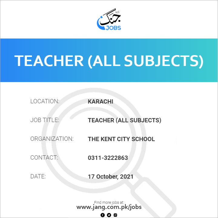 Teacher (All Subjects) 