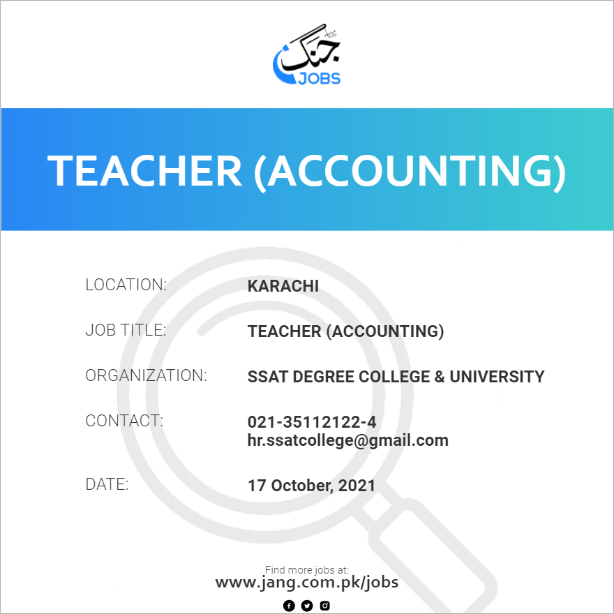 University accounting teacher job