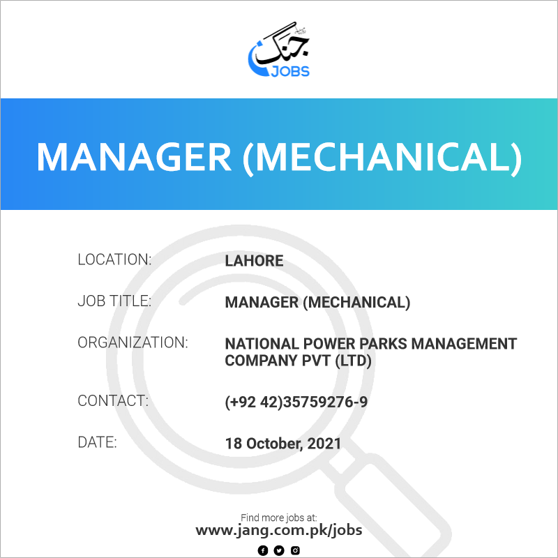 Manager (Mechanical) 