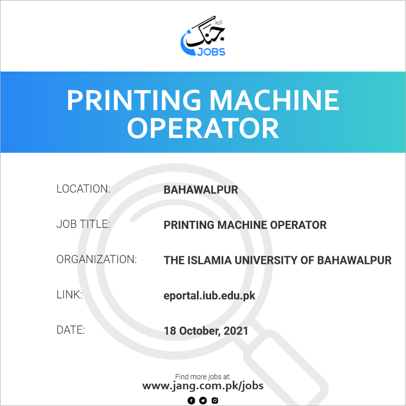 Printing Machine Operator 