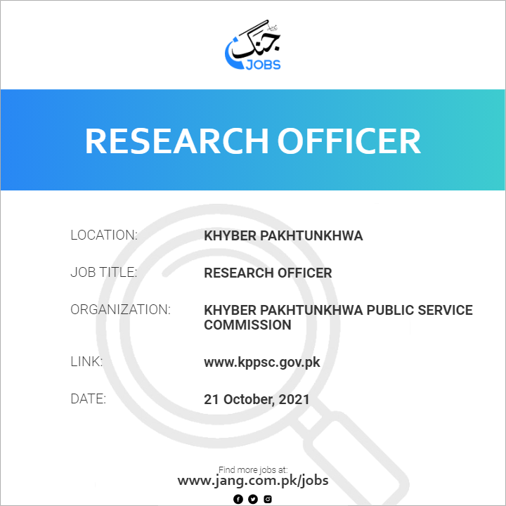 research-officer-job-khyber-pakhtunkhwa-public-service-commission