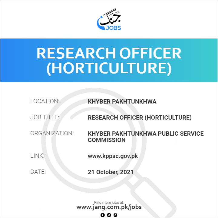 Research Officer (Horticulture) 