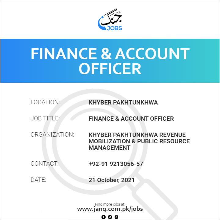 Finance & Account Officer 
