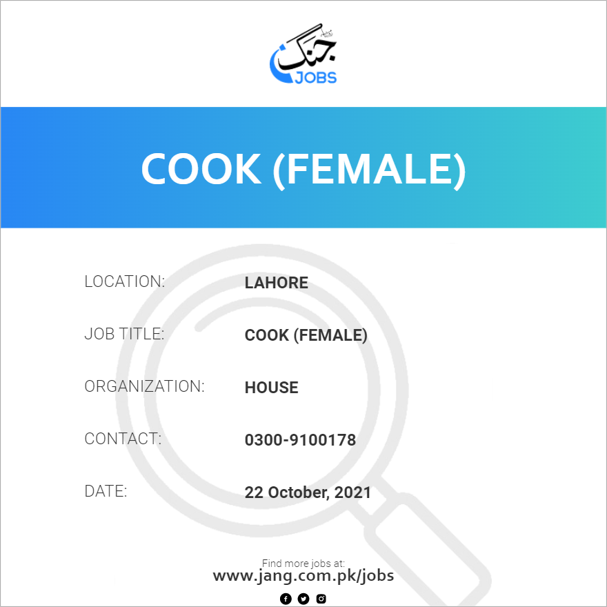 Cook (Female)