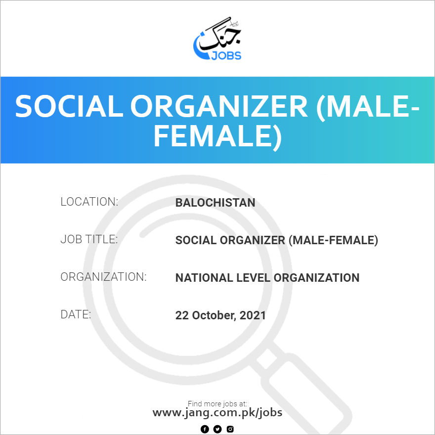 Social Organizer (Male-Female)
