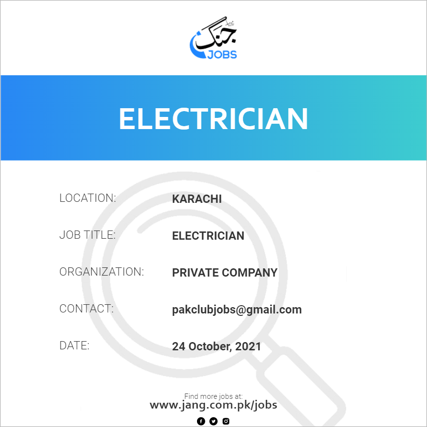 electrician-job-private-company-jobs-in-karachi-25473