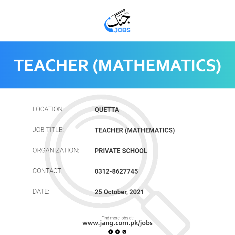 Teacher (Mathematics) 