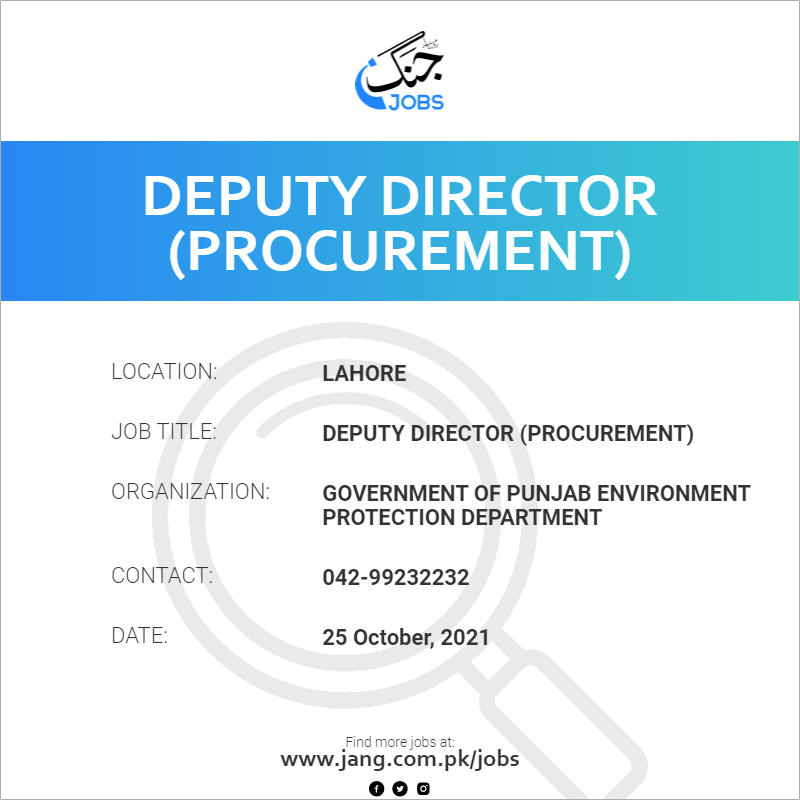 Deputy Director (Procurement)