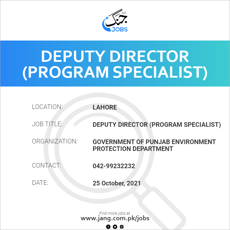 Deputy Director (Program Specialist) 
