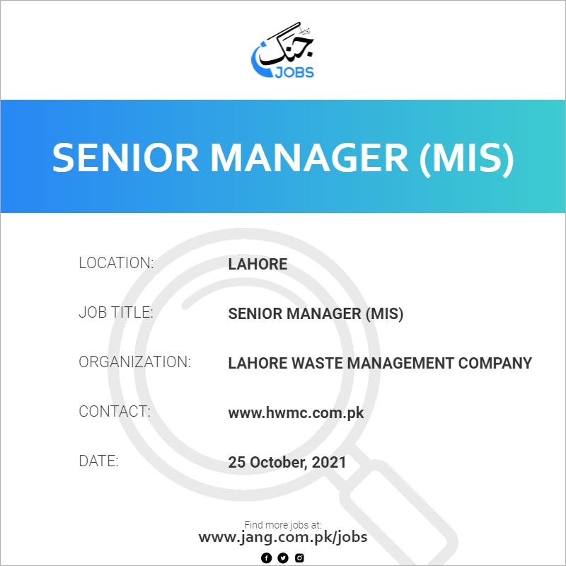 Senior Manager (MIS)