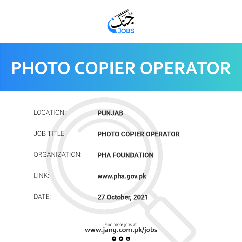 Photo Copier Operator 