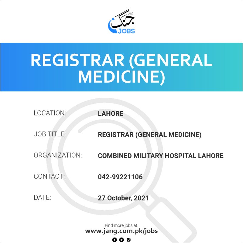 Registrar (General Medicine)