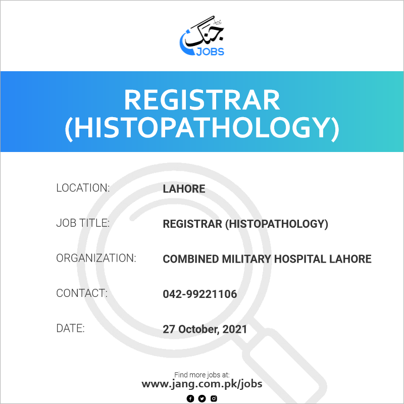 Registrar (Histopathology) 