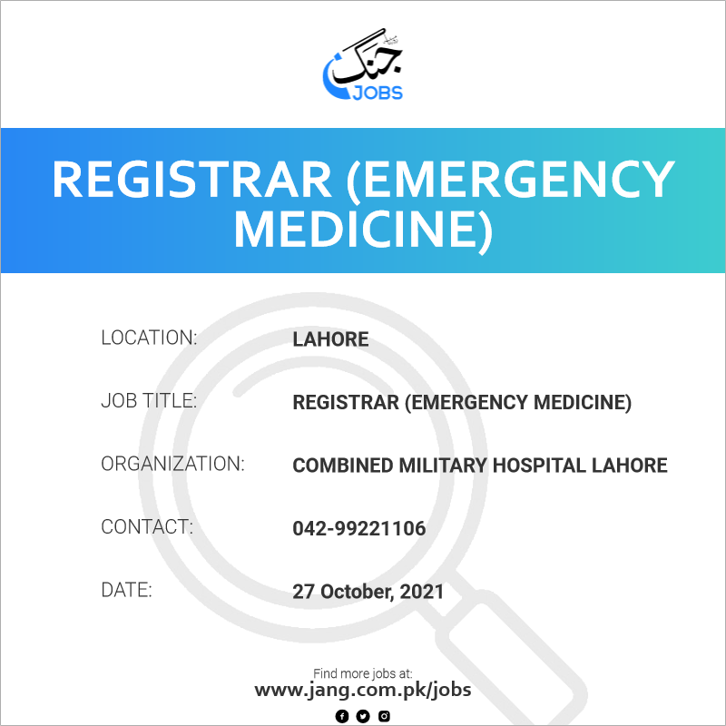 Registrar (Emergency Medicine)