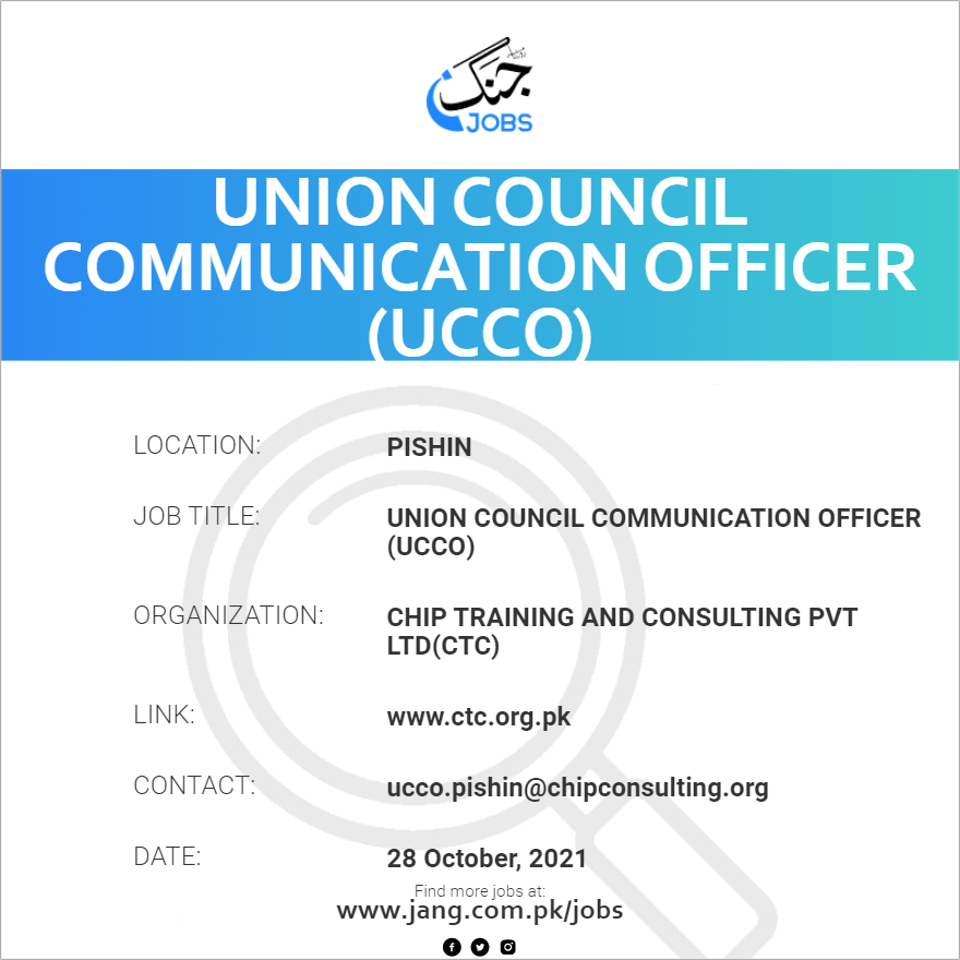 Union Council Communication Officer (UCCO)