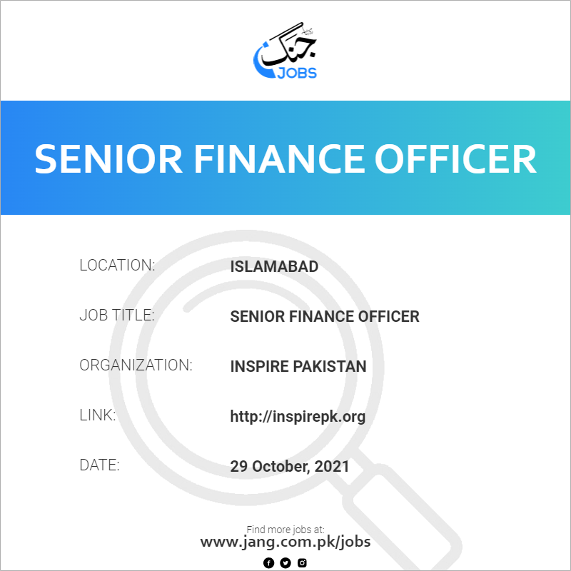 senior-finance-officer-job-inspire-pakistan-jobs-in-islamabad-26060