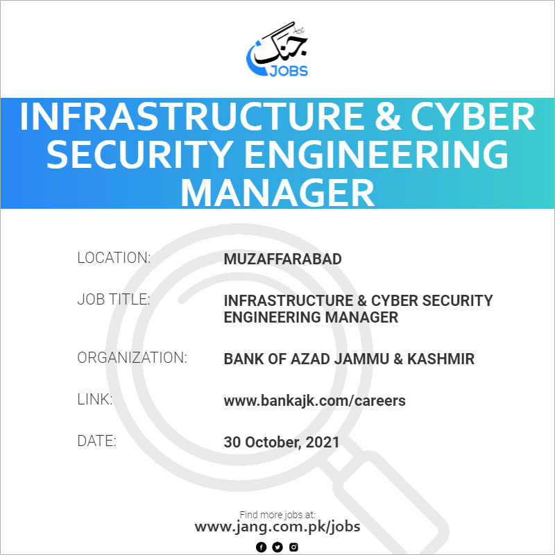Infrastructure & Cyber Security Engineering Manager