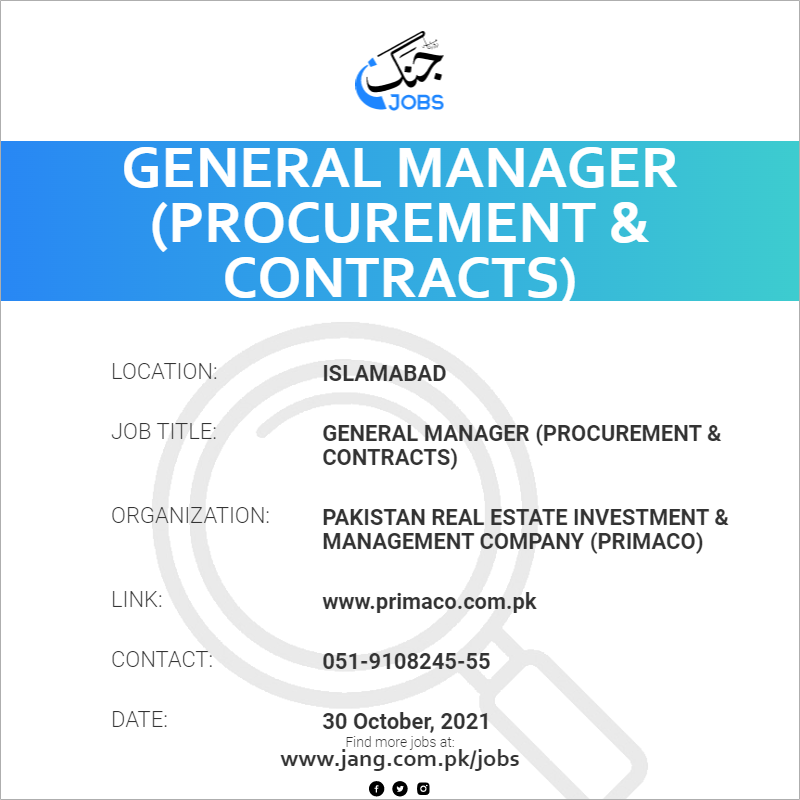 General Manager (Procurement & Contracts)
