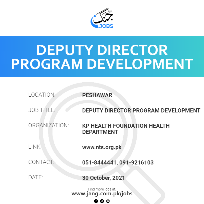 Deputy Director Program Development