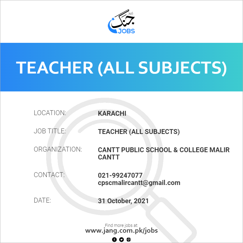 Teacher (All subjects)