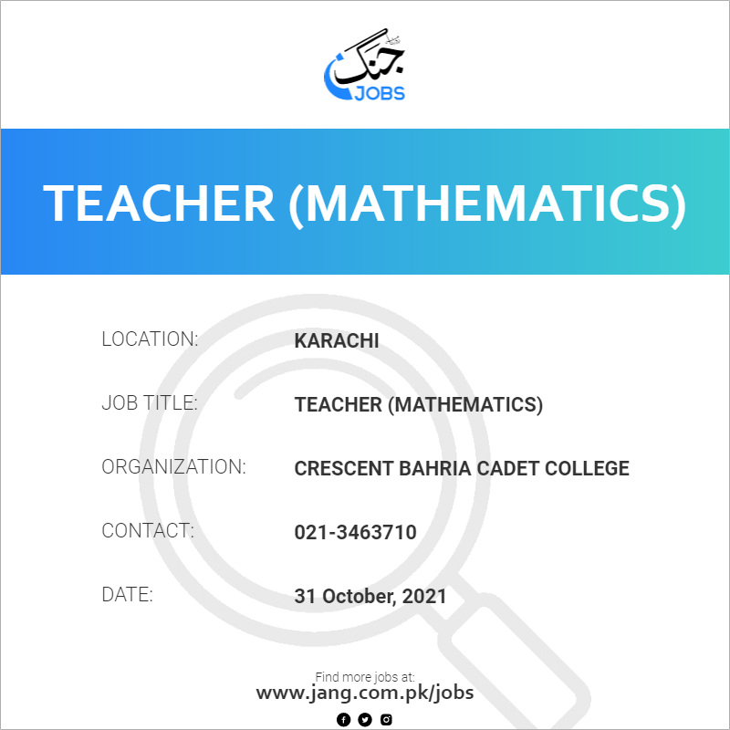 Teacher (Mathematics)