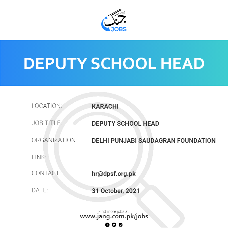 Deputy School Head