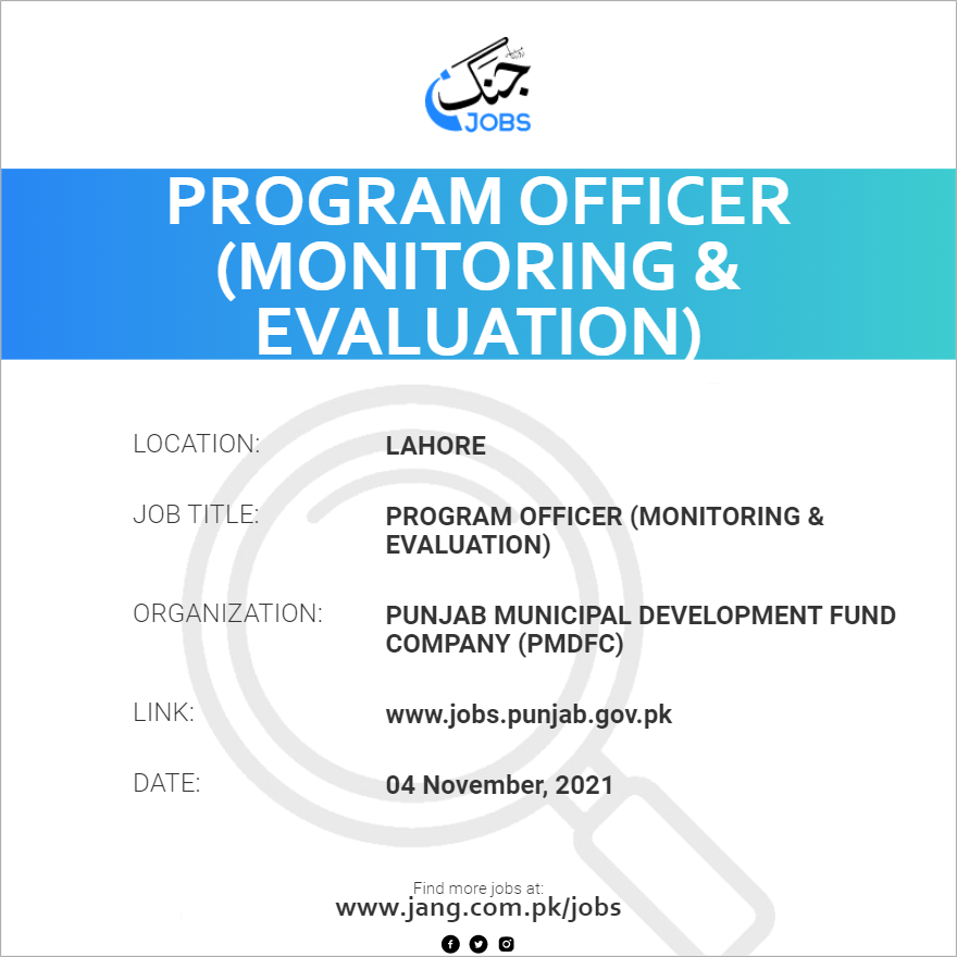 program-officer-monitoring-evaluation-job-punjab-municipal