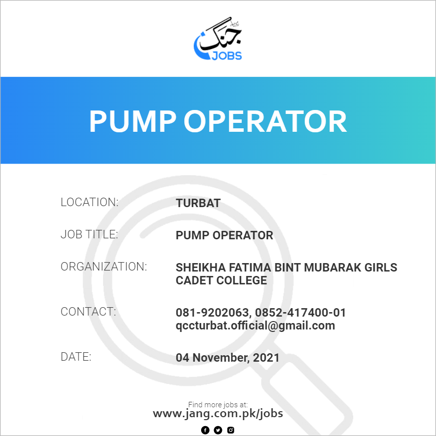 Pump Operator