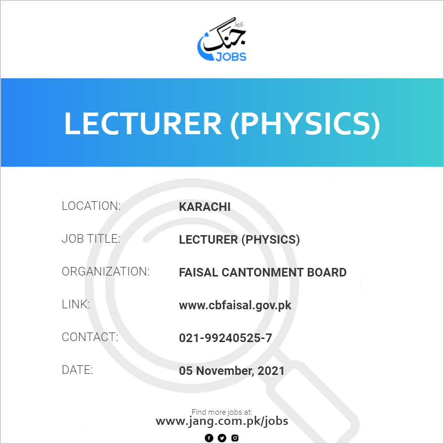 Lecturer (Physics)
