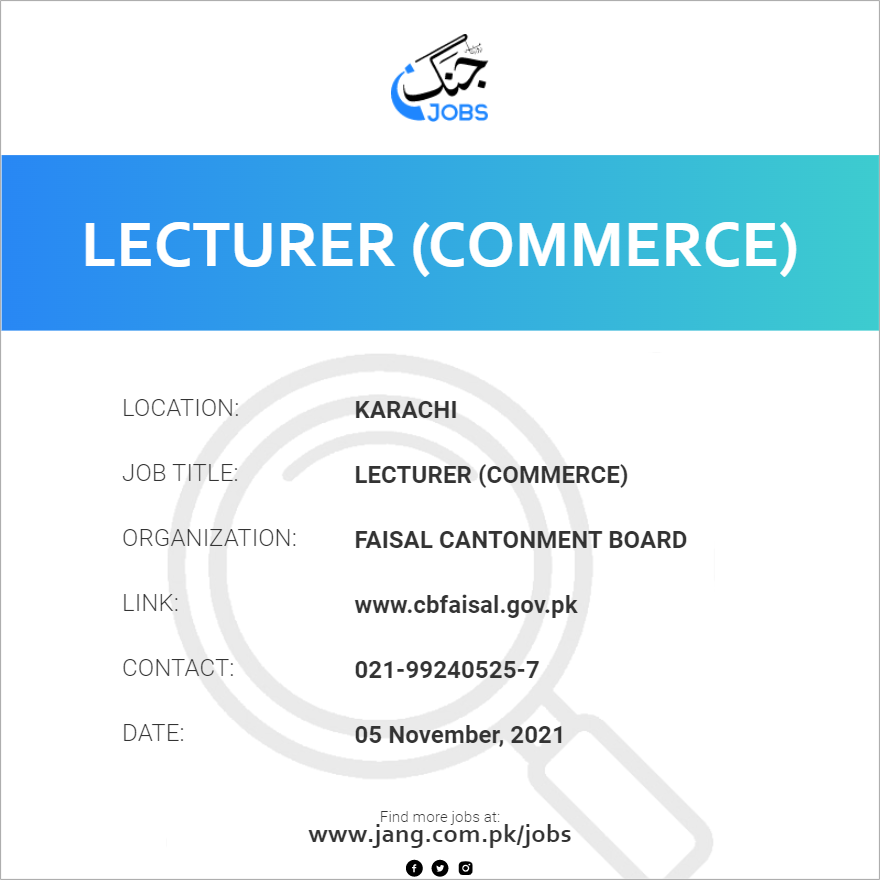 Lecturer (Commerce)