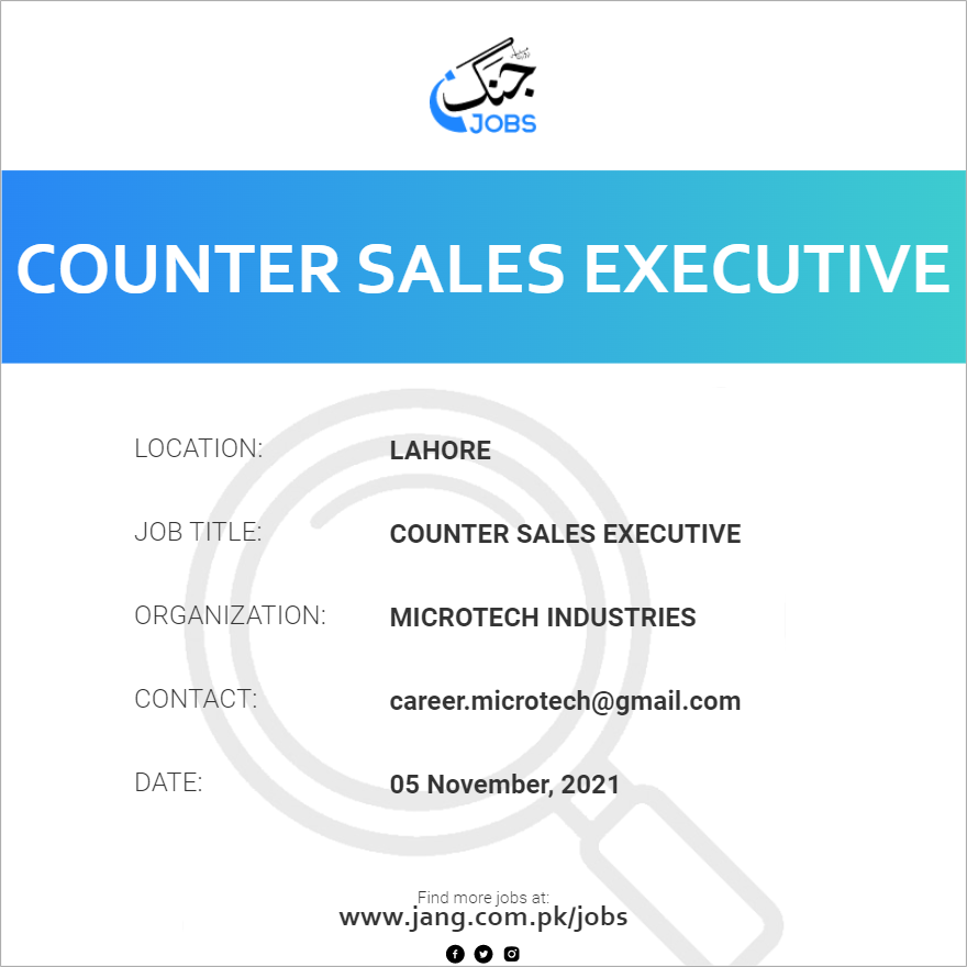 Counter Sales Executive