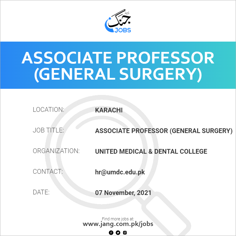 Associate Professor (General Surgery)