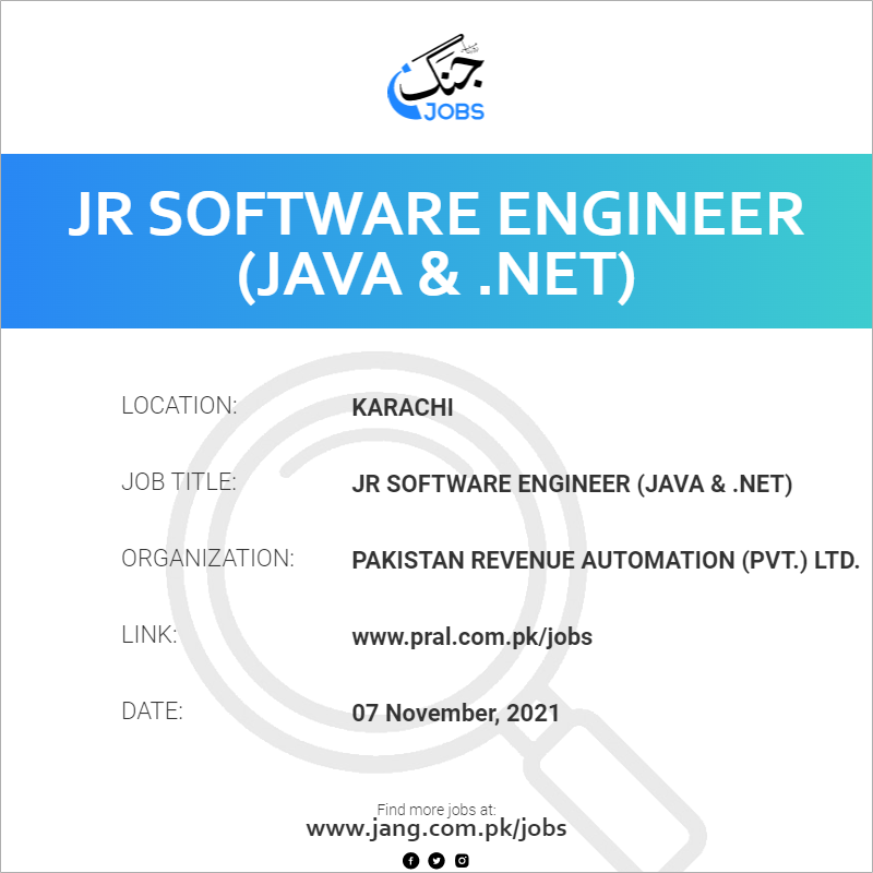Jr Software Engineer (Java & .Net) 