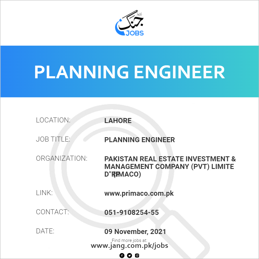 Senior Planning Engineer Jobs In Singapore