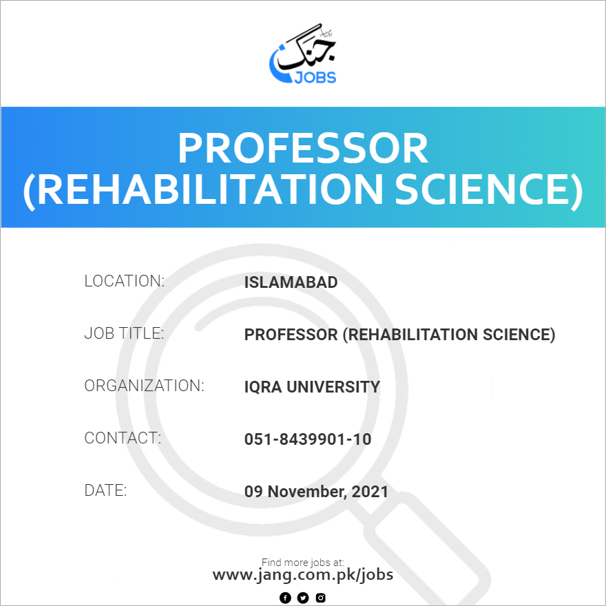 rehabilitation science research jobs