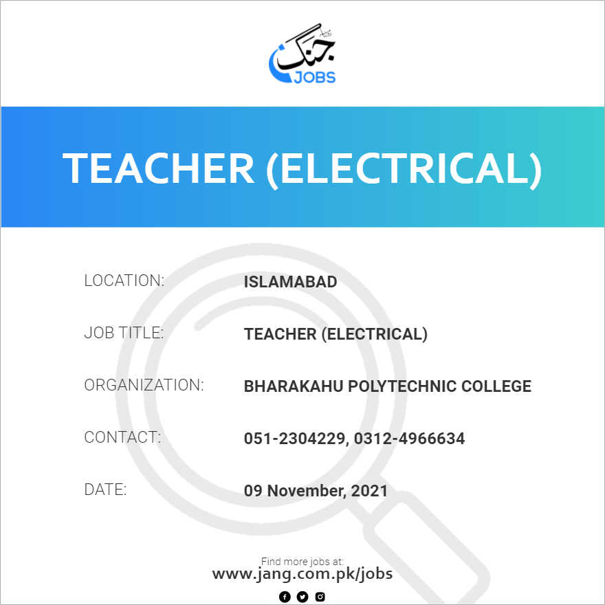 Teacher (Electrical)