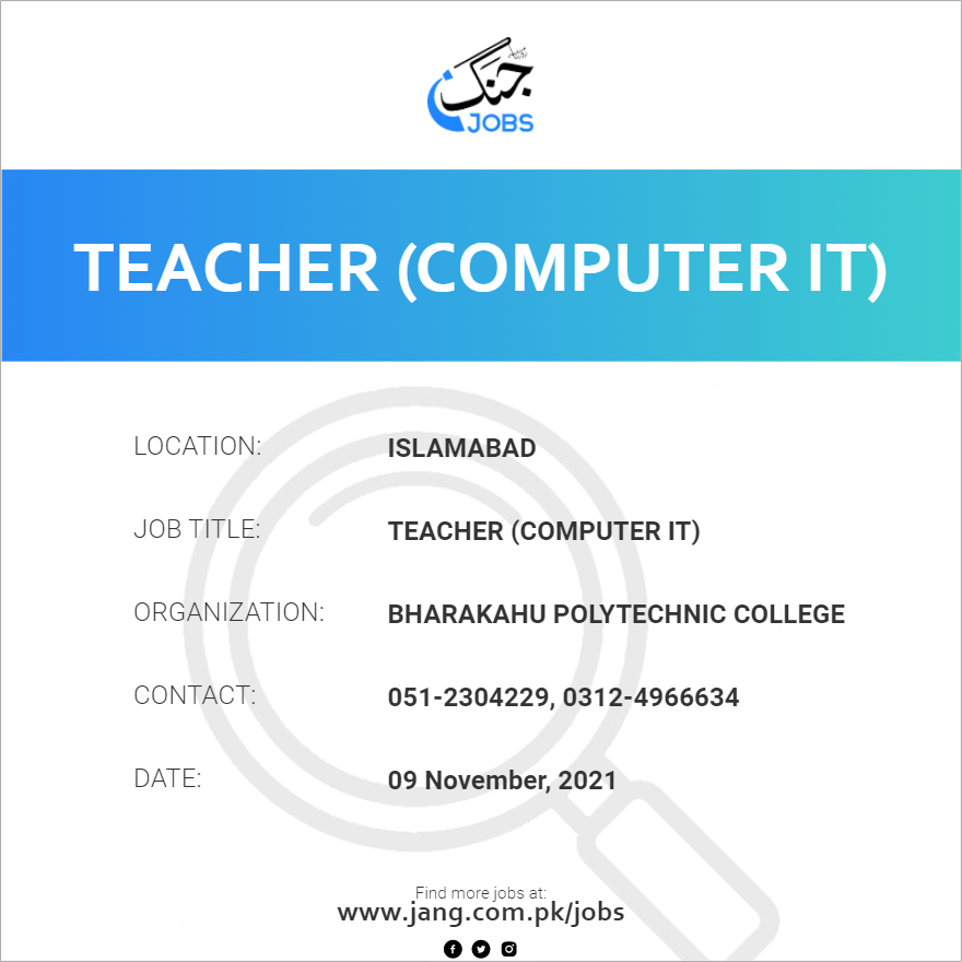 Teacher (Computer IT)